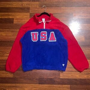 America thirft Varsity Fleece “USA” Halfzip